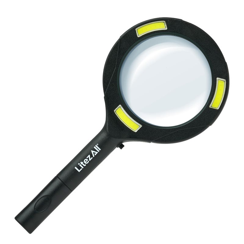 LitezAll Hand Magnifying Glass with Light LED Illuminated Magnifying Glass for Reading and Hobby Use Lighted Magnifying Glass for Enhanced Clarity and Precision Ergonomic Design